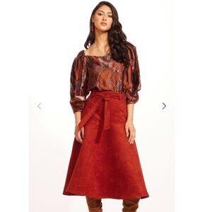 NEW EVA FRANCO allas skirt in brickland Sz 6